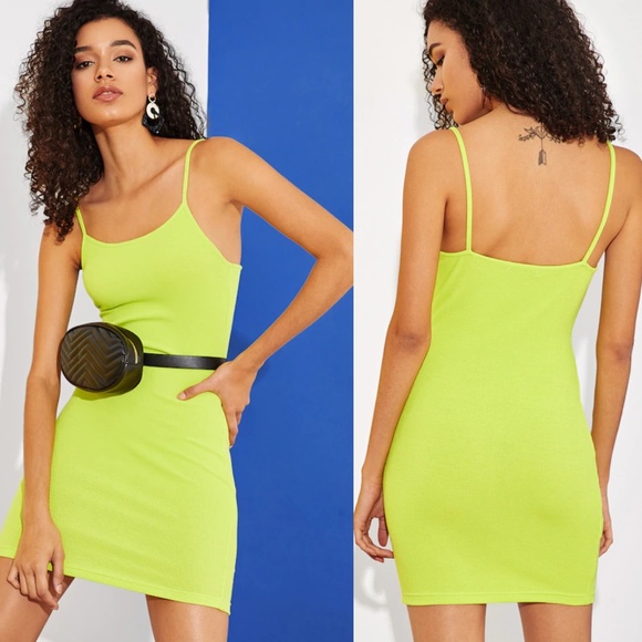 Fierce Broad Dresses & Skirts - Neon Green Ribbed Dress